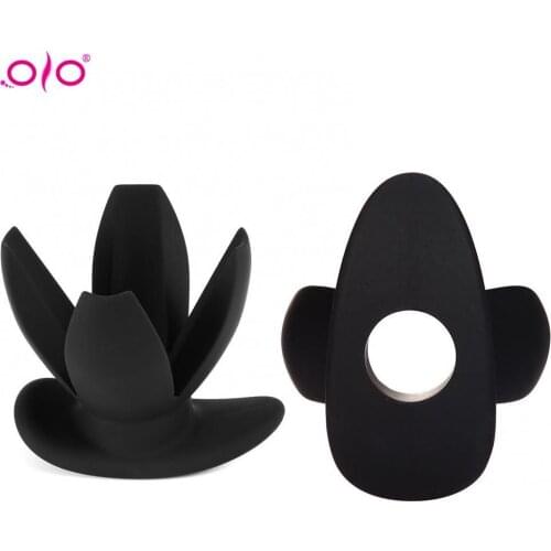 OLO Silicone Spreader Expansion with 4 Petals Stretching Hollow Plug Anus Dilator Silicone Enlarging Silicone Dildo Sex Toy