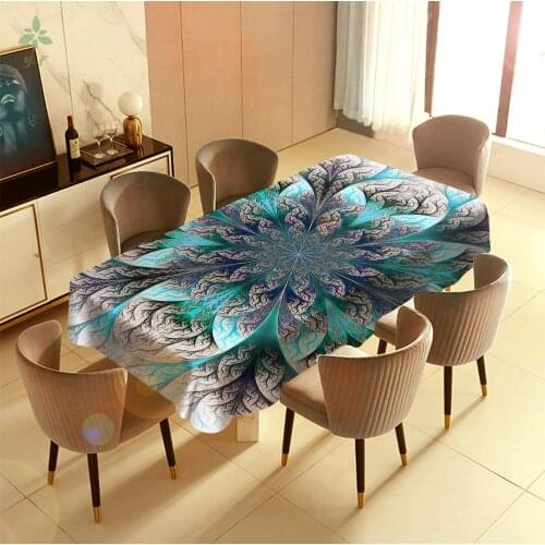 The Blue Mandala Tablecloth Design Dinning Decor