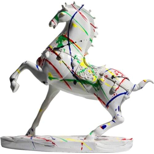 Horse Statue Decorative Shelf Resin Sculpture Cabinet Home Office Room Decor
