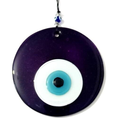 Purple Color Handmade Evil Eye Beaded Glass Wall Decoration