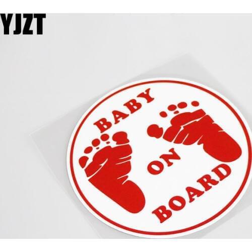 YJZT 11.8CM*11.8CM Fashion Red High-quality BABY ON BOARD Car Sticker Decal Decoration Graphical 13-0018