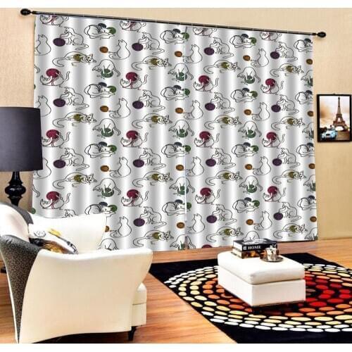 Animal cartoon curtains Customized 3D Blackout Curtains Living Room Bedroom Hotel Window curtains