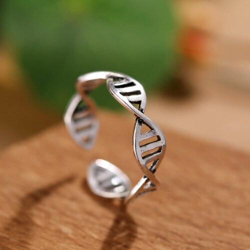 Retro Style 925 Sterling Silver Leaves Open Rings For Women Fashion Open Adjustable Finger Ring