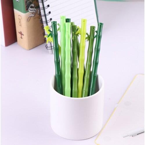 10Pcs cartoon creative bamboo shape 0.5 mm ballpoint pen gel pen supplies stationery needle tube signature pen