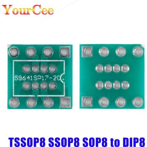 50PCS SOP8 turn DIP8 / SMD to DIP IC adapter Socket SOP8/TSSOP8/SOIC8/SSOP8 Board TO DIP Adapter Converter Plate 0.65mm 1.27mm
