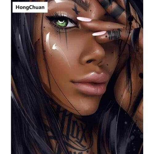 African Woman Art 5D Square/Round Diamond Embroidery Art Mosaic Cross Diamond Painting Home Decoration Mural New Year Gift