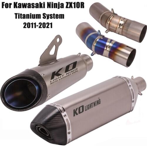 Slip for Kawasaki Ninja ZX10R 2011-2021 Titanium System Motorcycle Exhaust Tips Escape Tube Mid Link Pipe