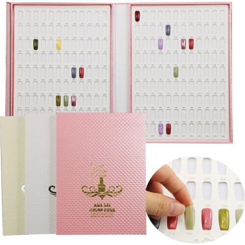 120/160/216 Color Nail Book Tips Color Display Book Gel Polish Chart Salon Tools with False Tips Showing Shelf Nail Display Book
