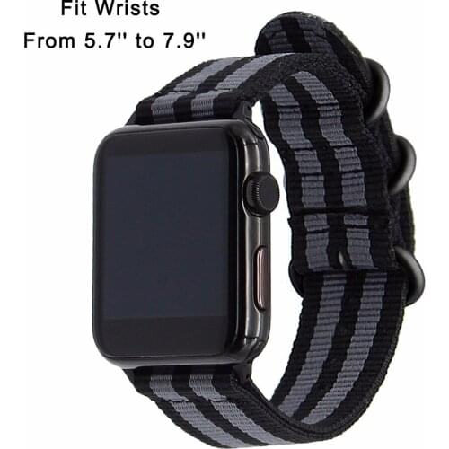 Nylon Watchband + Upgraded Adapters for iWatch Apple Watch 38mm 40mm 42mm 44mm Series 1 2 3 4 Sports Band Canvas Strap Bracelet