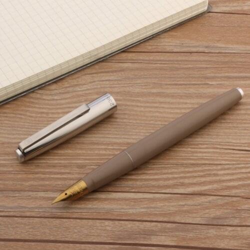 Classic Wing Sung 236 Fountain Pen Cocoa Color Clip Silver Old Style Stationery Office school supplies