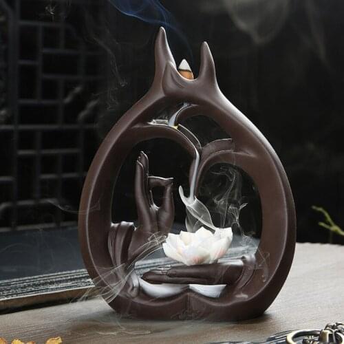 Purple Clay bergamot backflow incense burner large sandalwood incense burners creative incense stick road Zen ornaments