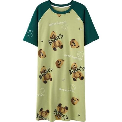 Summer 2021 Night Dress Women Sleepwear Pijama Set Cotton Homewear Ensembles De Pyjama for Womens Home Clothes