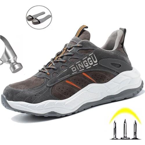Fashion Breathable Mens Deodorant Indestructible Work Safety Shoes Anti-smashing European Standard Steel Toe Protective Shoes