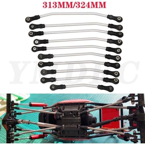 10PCS Metal RC Links Upper + Lower Linkage Chassis Link Set With Plastic Rod End For 1/10 AXIAL SCX10 II 90046 RC Crawler Car