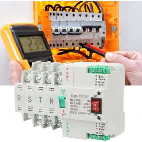 AC 400V 4P Automatic Transfer Switch 63/80/100A Dual Power Automatic Transfer Toggle Switch