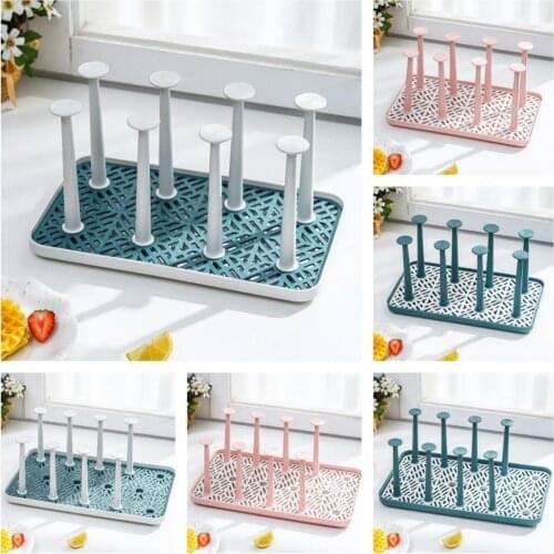 Plastic Useful Display Stand Water Mug Drainer Lightweight Cup Drying Rack Smooth Surface for Bottle