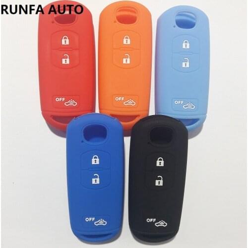 RUNFA AUTO Rubber Cover Key Fob Protector For MAZDA 2 3 5 6 8 Silicone Smart Remote Holder CX-7 CX-5 GT 3Button Keyless