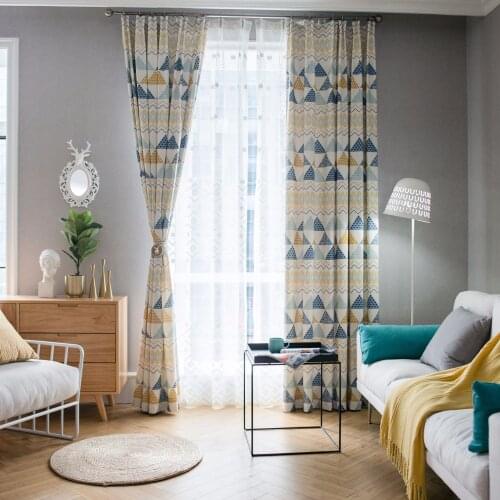 Modern Boutique Curtains for Living Dining Room Bedroom Simple and Modern Polyester Cotton Screen Curtains Fabric