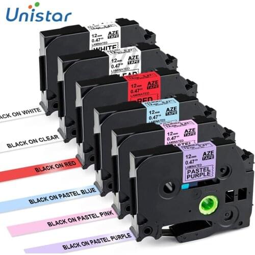 Unistar Label Tape Compatible for Brother 12mm TZe-231 TZe-131 TZe-431 TZe-MQF31/MQE31/MQ531 Use for PT-D400 PT-1290 PT-D210