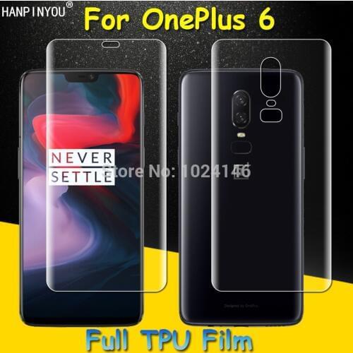 Front / Back Full Coverage Clear Soft TPU Film Screen Protector For OnePlus 6 1+ 6 6.28" Cover Curved Parts (Not Tempered Glass)