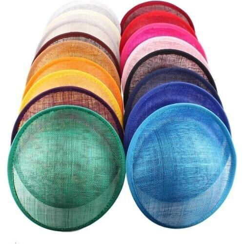 18 Colors Available 20CM Sinamay Fascinator Base Hats Linen Hats Base for Women Church Millinery Hats Craft Accessories 5Pcs/Lot