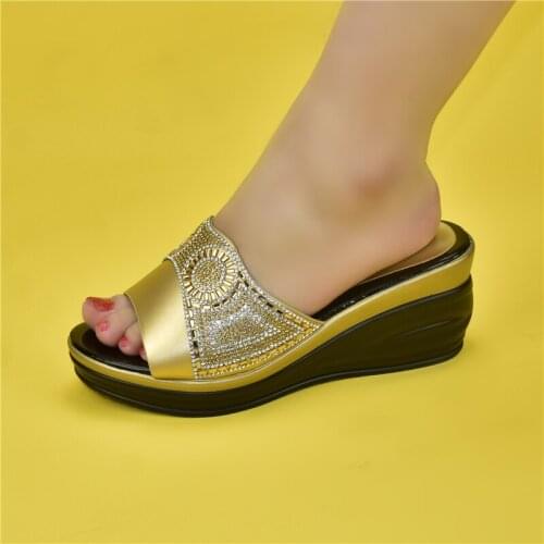 African rhinestone decoration womens shoes high heels comfortable banquet party Italian rhinestone Italian womens shoes