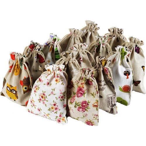 10pcs Cotton Printed Pocket Repellent Sachets Empty Bag Jewelry Gift Bag Custom Package Box Bags Gift Decoration Supply