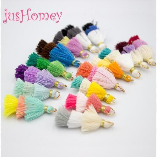 10PCS Handmade Ombre Tassels 35mm Stacked Tassels Mini Cotton Tassel for Dangle Earrings, Boho Accessory, DIY Jewelry Making
