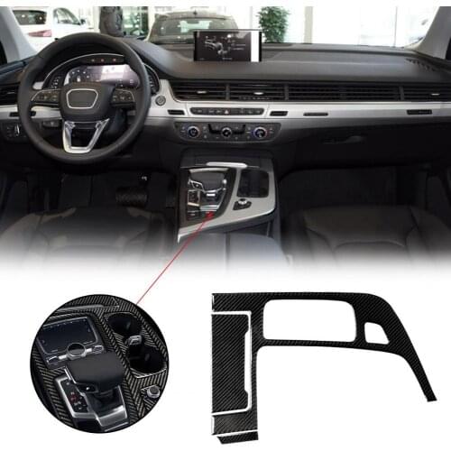 3Pcs Panel Decal Self-adhesive Trim Carbon Fiber Car Gear Shift Panel Cover for Audi New Q7 SQ7 4M 2016-2019 Left Drive