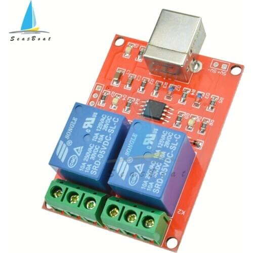5V 2 Channel USB Relay Module Programmable Computer Control Relay Switch for Smart Toy Home