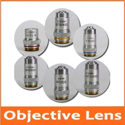 4X 10X 20X 40X 60X 100X 195 Biomicroscope Achromatic Lab Laboratory Bio-Microscope Biological Microscope Objective Lens 20.2mm