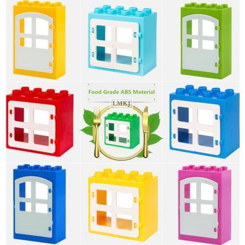Diy Big Size Accessories Parts Window Doors Canopy Building Blocks Bricks Toys For Children Gifts