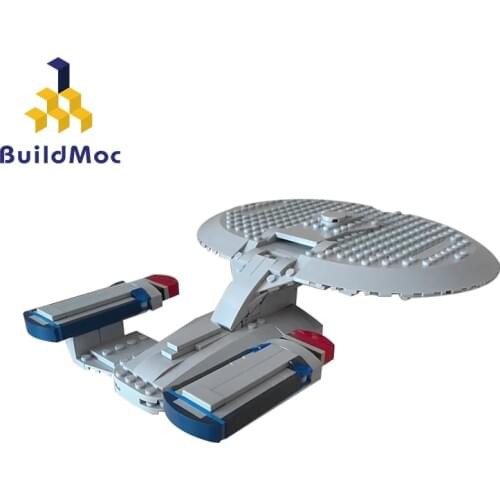 Buildmoc 12916 Star Treks-Series Spaceship Toys NCC-1701 Enterprise D Blockade Runner Set Educational Building Blocks Kids Gifts
