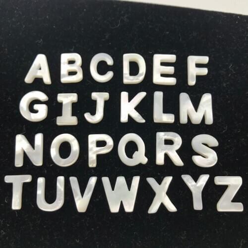 New Arrival 26 Capital Letters Bead Natural Mother of Pearl Shell Beads For Bracelet Necklace DIY Making Charm Jewelry Findings