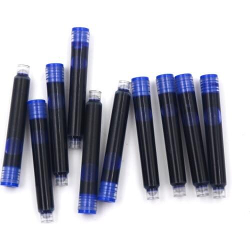 10pcs Disposable Blue and Black Fountain Pen Ink Cartridge Refills Length Fountain Pen Ink Cartridge Refills Wholesale