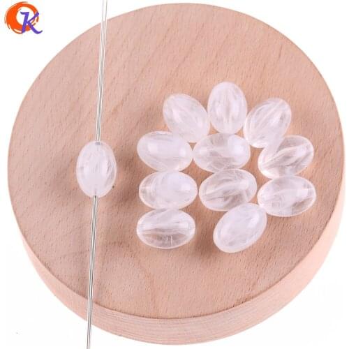 Cordial Design 360Pcs/Lot 12*17mm Acrylic Beads/Hand Made/Jewelry Accessories/White Lined Beads/Oval Beads/Earring Findings