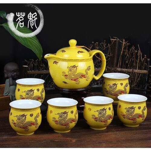 Ceramic Tea Set,Blue and white porcelain KungFu Teapot and teasets