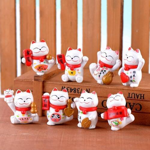 Chinese PVC Mini Lucky Cat Swing Cake Decoration Creative Gift Birthday Gift Car Decoration Crafts Pendant Home Decorations