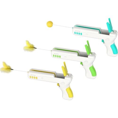 Cat Indoor Interactive Toy, Manumotive Feather Teaser, Fetch Ball for Kitten Puppy Small Dog Playing