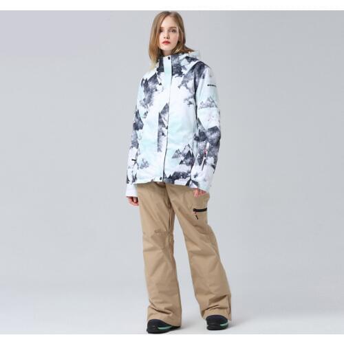 2020 New Winter Ski Suit Womens Outdoor Sports Snowboard Jacket Overalls Waterproof Skiing Set Snow Pants To Keep Warm