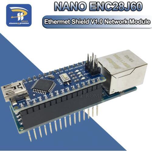 MINI ENC28J60 Ethernet Shield V1.0 RJ45 Webserver Module For Arduino Diy Kit Compatible Nano 3.0 CH340G