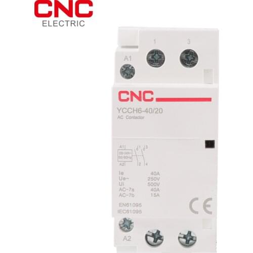 CNC YCCH6 2P 25A 40A 220V/230V 50/60HZ Din rail Household ac Modular contactor 2NO 2NC or 1NO 1NC