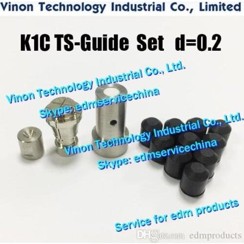 Edm K1C TS-Guide Set d=0.20mm (1pc Guide+1pc Collet+1pc Spacer+10pc Rubber Seal) for So dick KIC,Charmilles SH2 Small Hole Drill