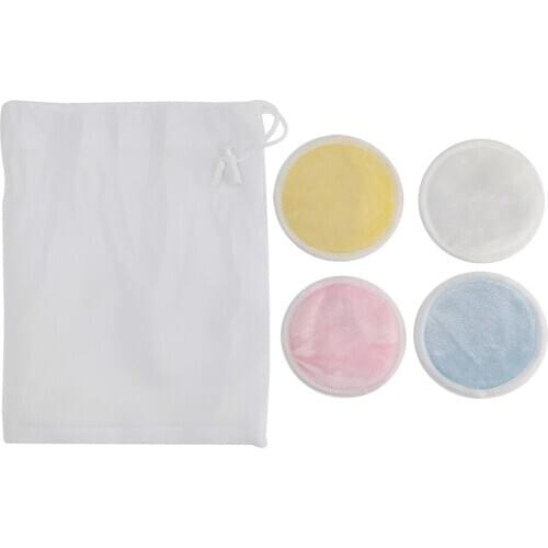 Facial Cleanser Velvet Reusable Makeup Remover Pads with Mesh Bag 16Pcs Microfiber 3 Layers Washable Makeup Remover Cotton Puff