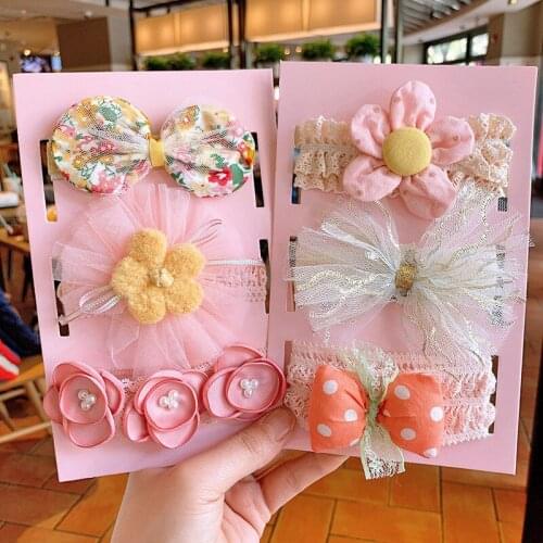 3 Pcs/Lot Baby Headband Crown Flower Bows Hearband Baby Girl Headbands Newborn Hair Accessories Elastic Baby Hair Band Turban