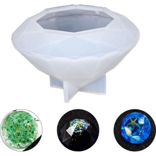 DIY Crystal Epoxy Mold Oversized Diamond Molds UV Resin Necklace Pendant Mould Jewelry Crafts Making Accessories