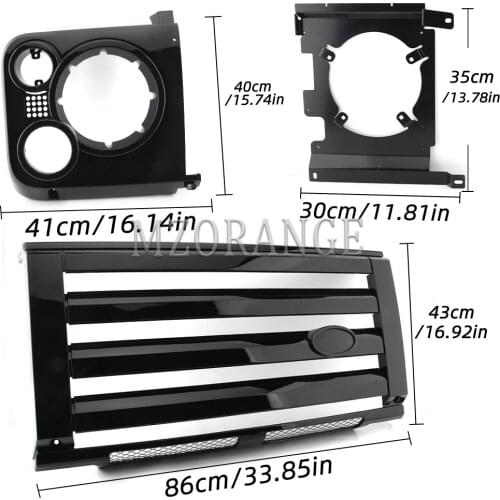 Auto Parts front bumper Tuing Front Middle ABS headlight Grille For Land Rover Defender 90 110 L316 SVX Vehicle covers