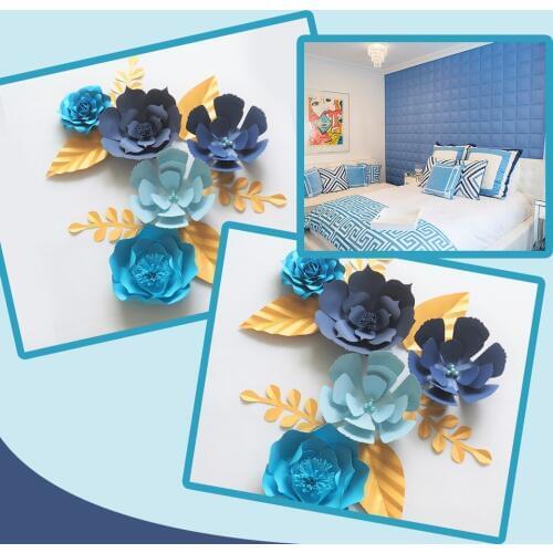 DIY Giant Paper Flowers Backdrop Artificial Handmade Paper Flower 5PCS+Leaves 6PCS Wedding & Party Deco Home Decoration Video