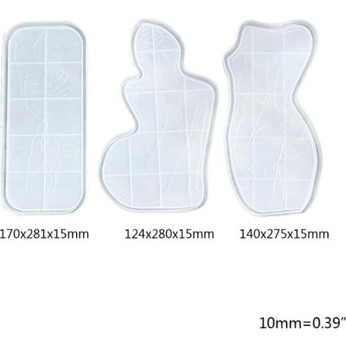 Sexy Woman Tray Mold DIY Epoxy Resin Glue Silicone Mold Female Body Coaster Plate Mirror Shiny Casting Mold Jewelry Making T21F