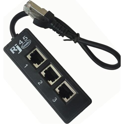 LAN Ethernet Network RJ45 1 To 3 Connector Splitter Adapter Cable 3 X RJ45 Female Connector 1xRJ45 Male Plug Computer Connector